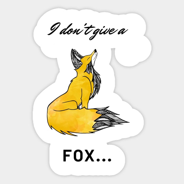 I don't give a fox Sticker by Prettielilpixie